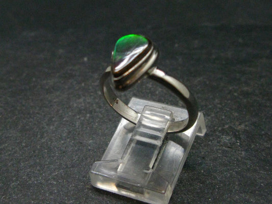 Ammolite Amolite Sterling Silver Ring From Canada - 3.0 Grams - Size 7