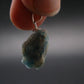 Rare Raw Blue Euclase Gem Crystal Silver Pendant from Zimbabwe - 0.6" - 2.0 Grams