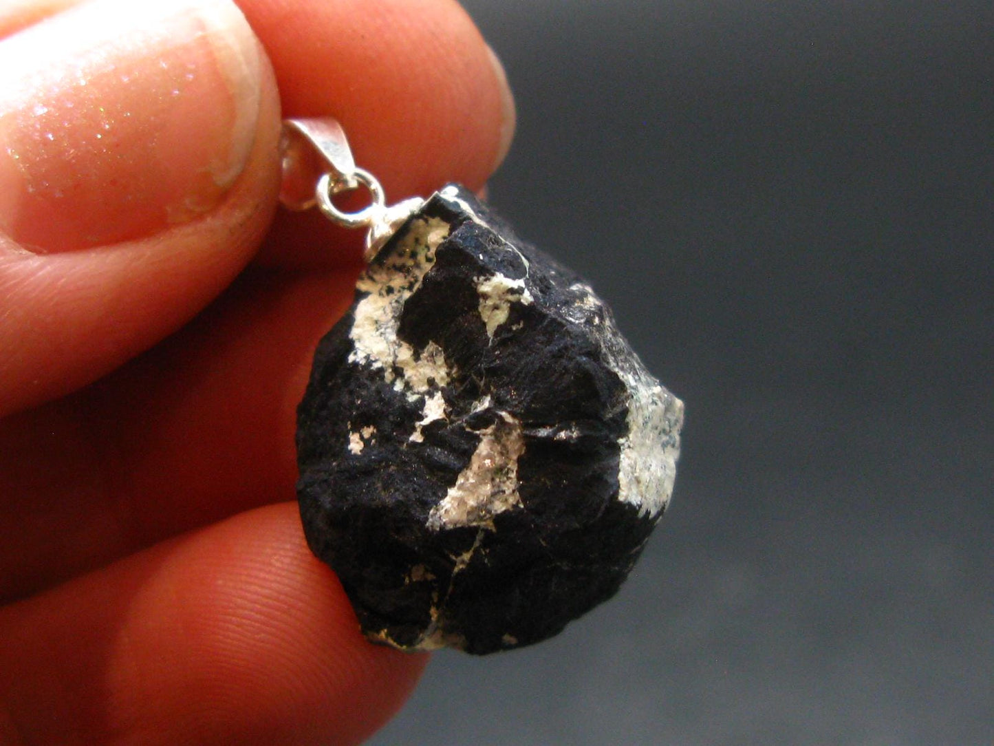 Covelite Covellite Crystal Silver Pendant From Peru - 1.0" - 4.8 Grams