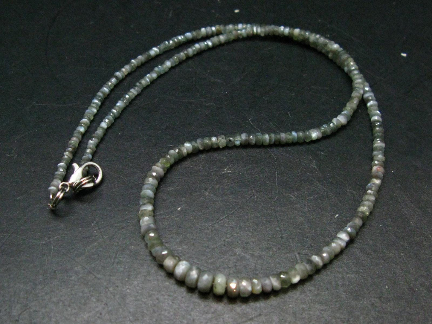 Extremely Rare Alexandrite Necklace - 17.5" - Rondelle Facetted Beads - 41.6 Carats