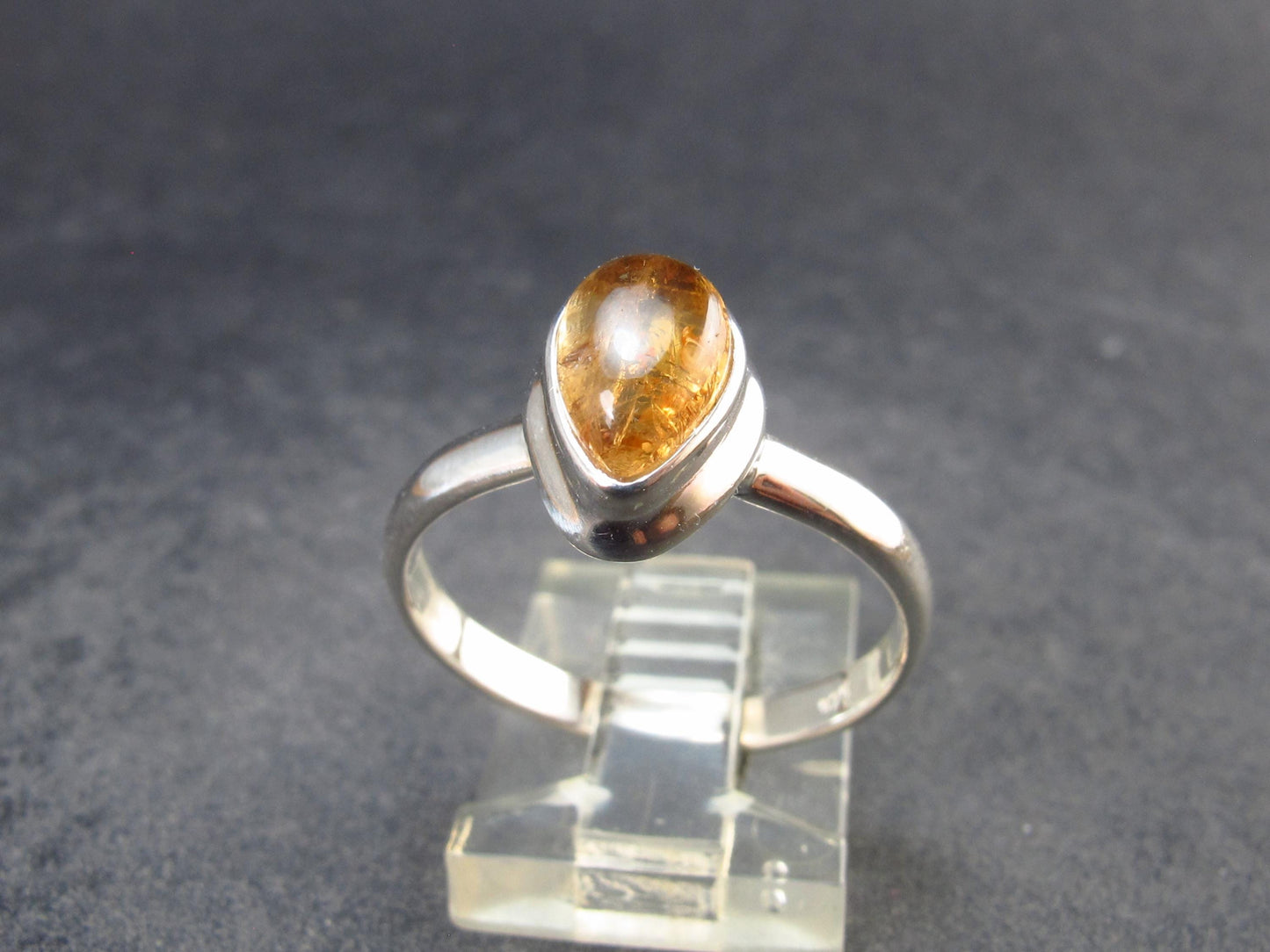 Fabulous Untreated Imperial Topaz 925 Silver Ring from Brazil - Size 9 - 3.34 Grams