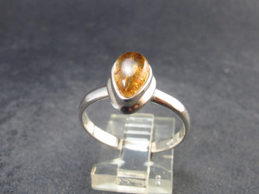 Fabulous Untreated Imperial Topaz 925 Silver Ring from Brazil - Size 9 - 3.34 Grams