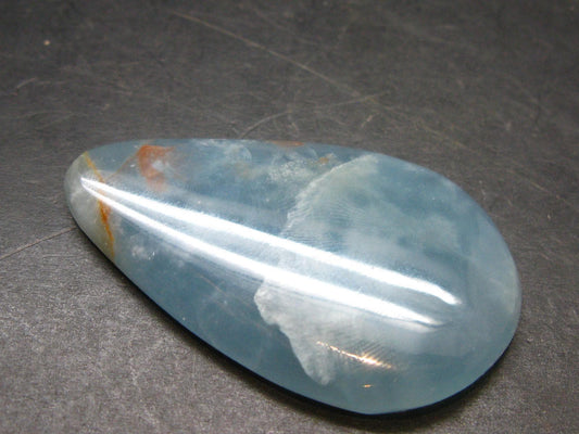 Stunning Lemurian Aquatine Blue Calcite Cabochon From Argentina - 2.2" - 23.30 Grams