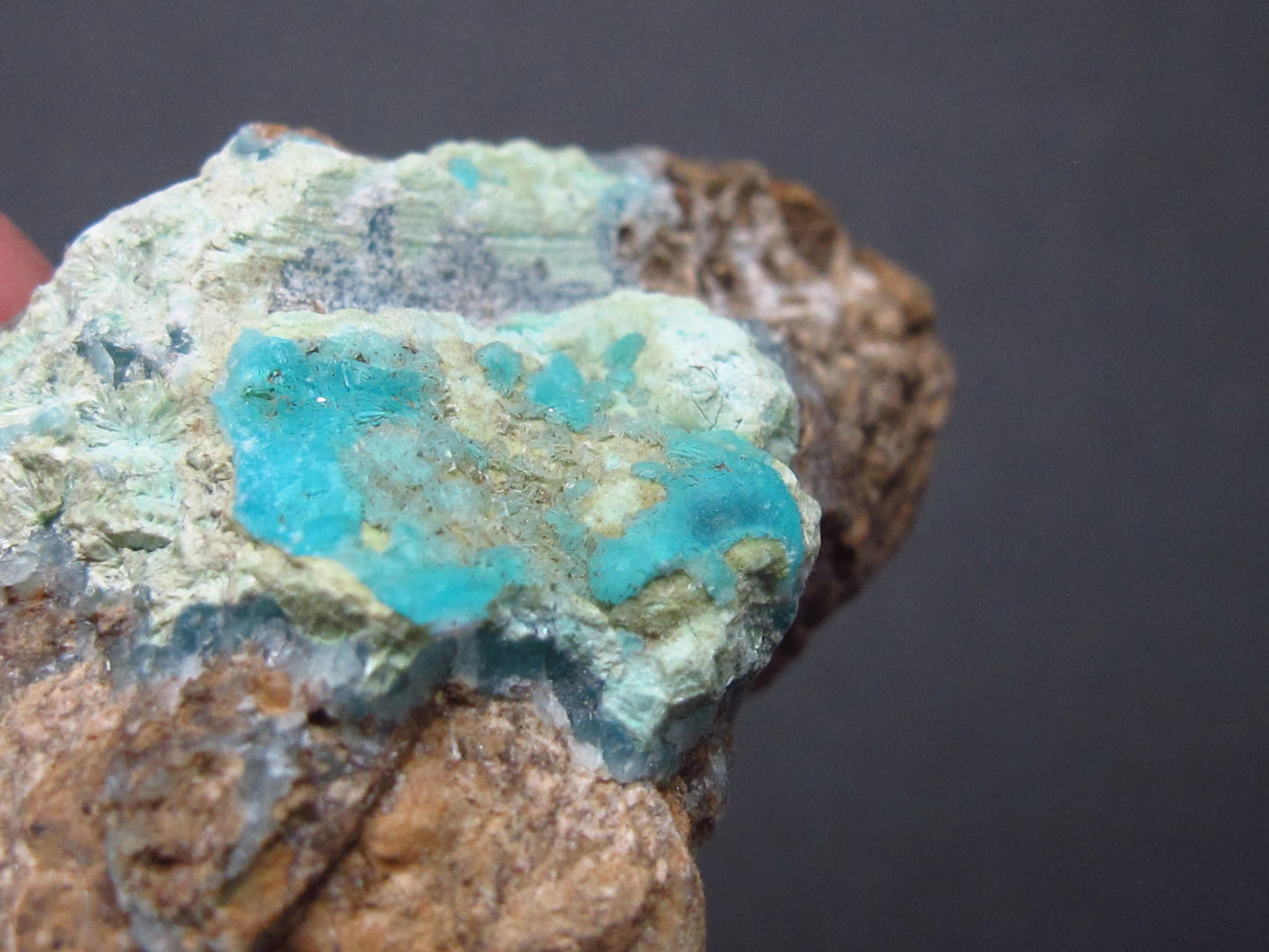Blue Hemimorphite Silver Pendant From China - 1.5"