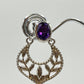 Sterling Silver Amethyst Earrings – Vintage-Inspired Filigree Design - Weight 6.00 Grams