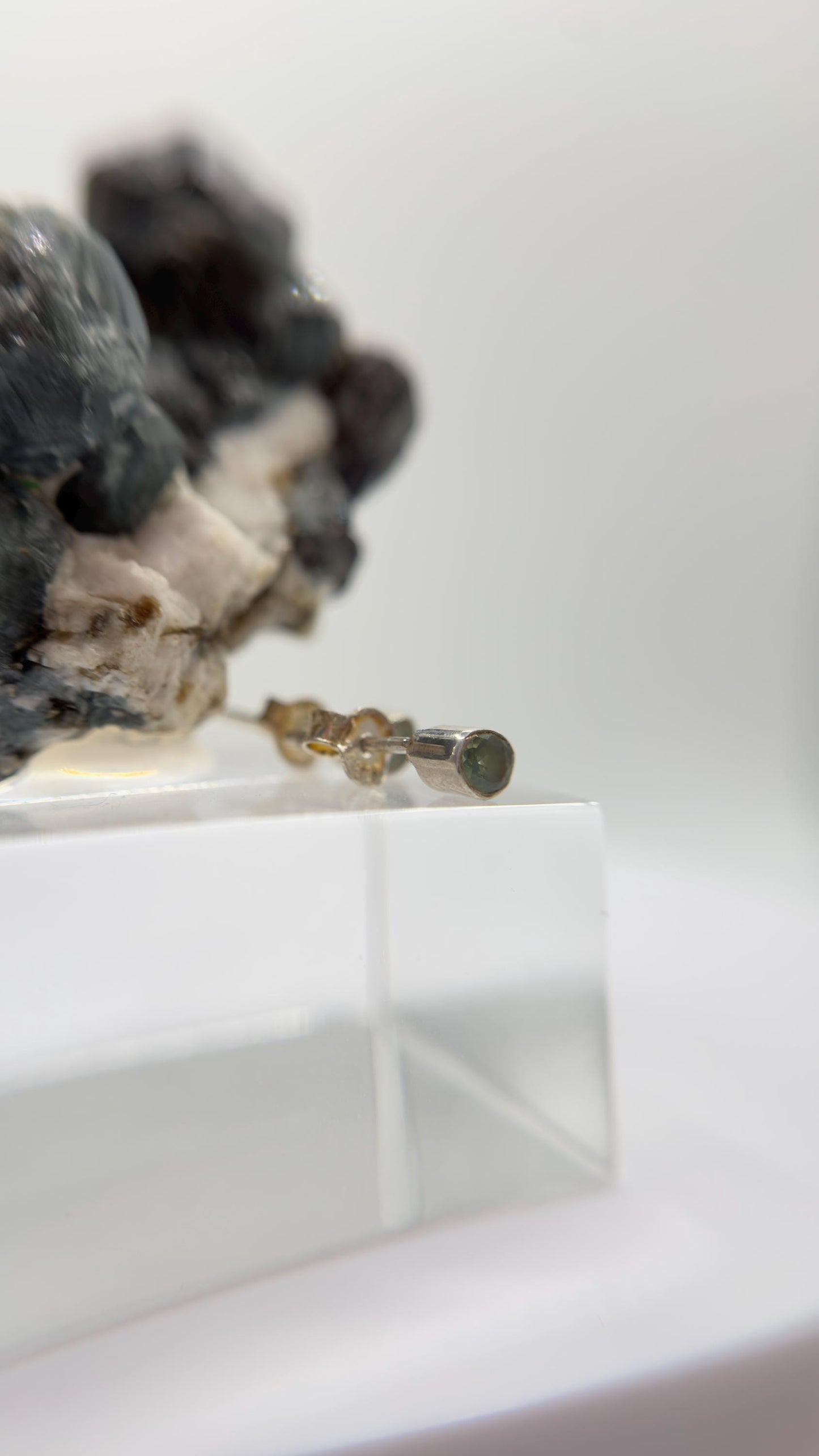 Alexandrite Stud Earrings Color Change Gemstone Silver June Birthstone Minimal Jewelry