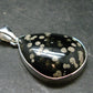 Snowflake Obsidian Silver Plated Pendant From Mexico - 1.6"