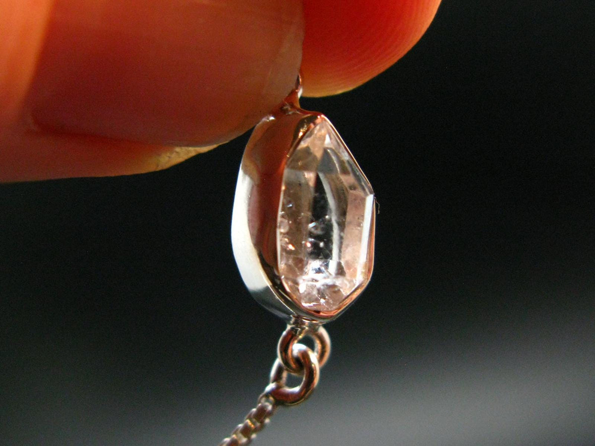 Herkimer Diamond Quartz Silver Bracelet Adjustable Length - 3.06 Grams