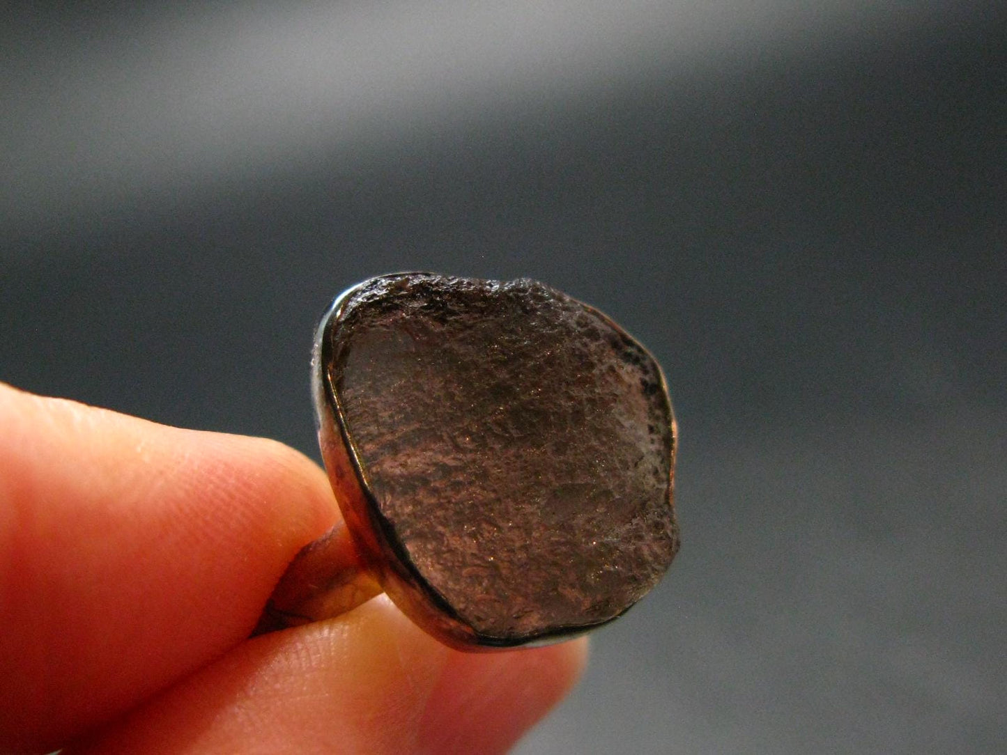 Rare Saffordite Cintamani Pseudotektite Ring from Arizona USA - 4.0 Grams, Size 10