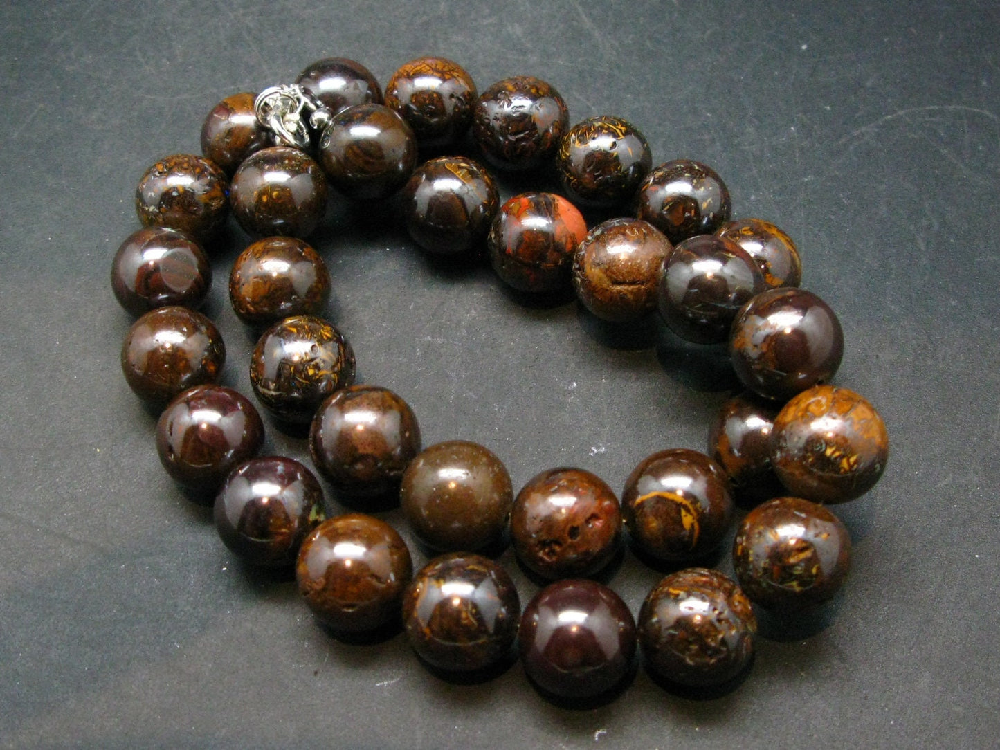 Rare Boulder Opal Beads Necklace From Australia - 18.5"