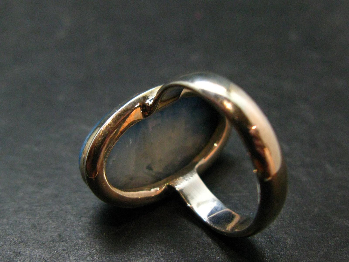 Blue Ice Glacierite Silver Ring from Indonesia - Size 7- 7.47 Grams