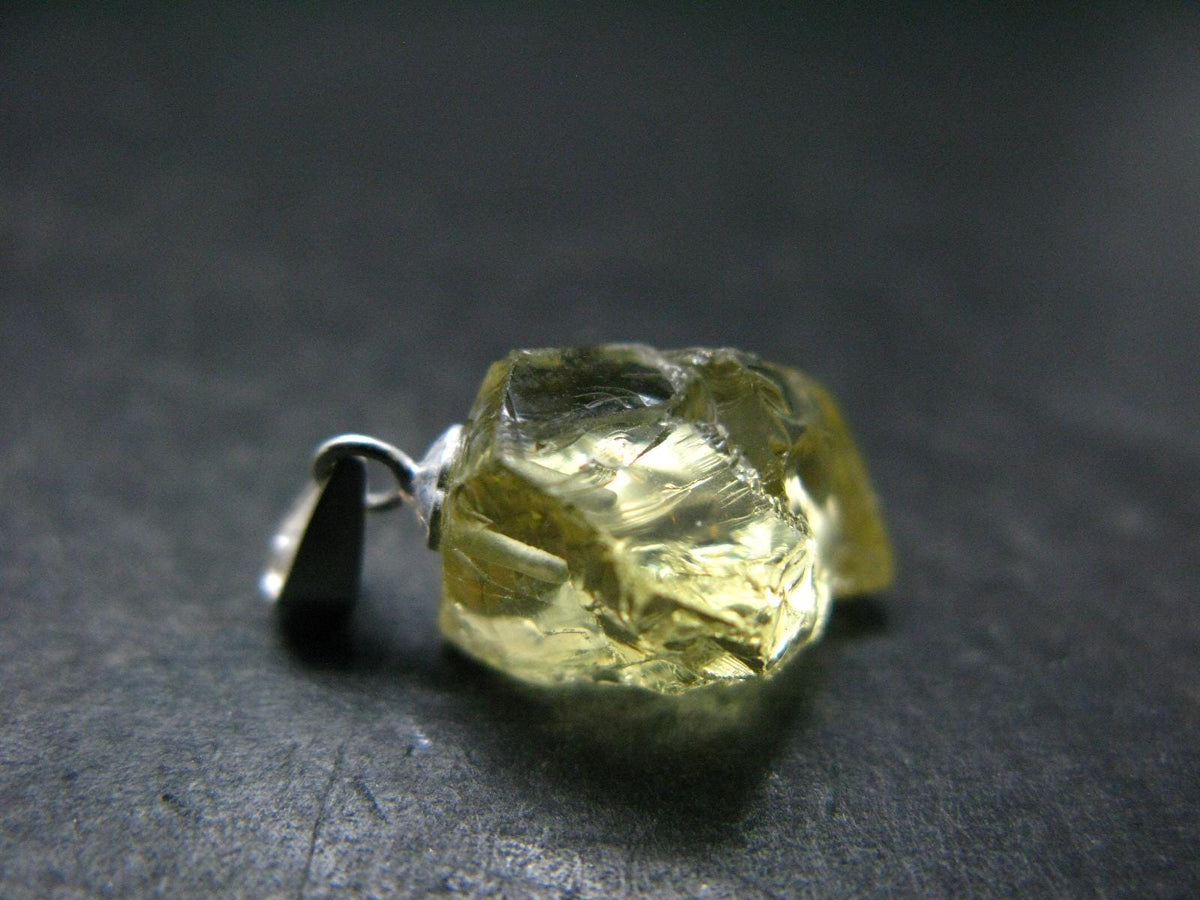 Heliodor (Yellow Beryl) Crystal Silver Pendant From Brazil - 0.8" - 1.88 Grams