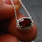 Red Garnet Almandine Gem Silver Pendant with Chain From India - 18" - 2.16 Grams