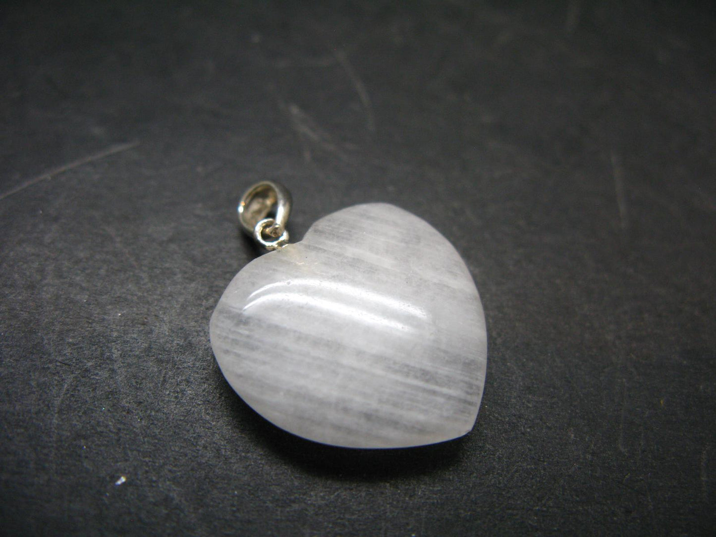Very Rare SS Cryolite Heart Pendant From Greenland - 1.0" - 4.24 Grams