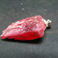 Rare Raw Rhodonite Silver Pendant From Brazil - 1.3"