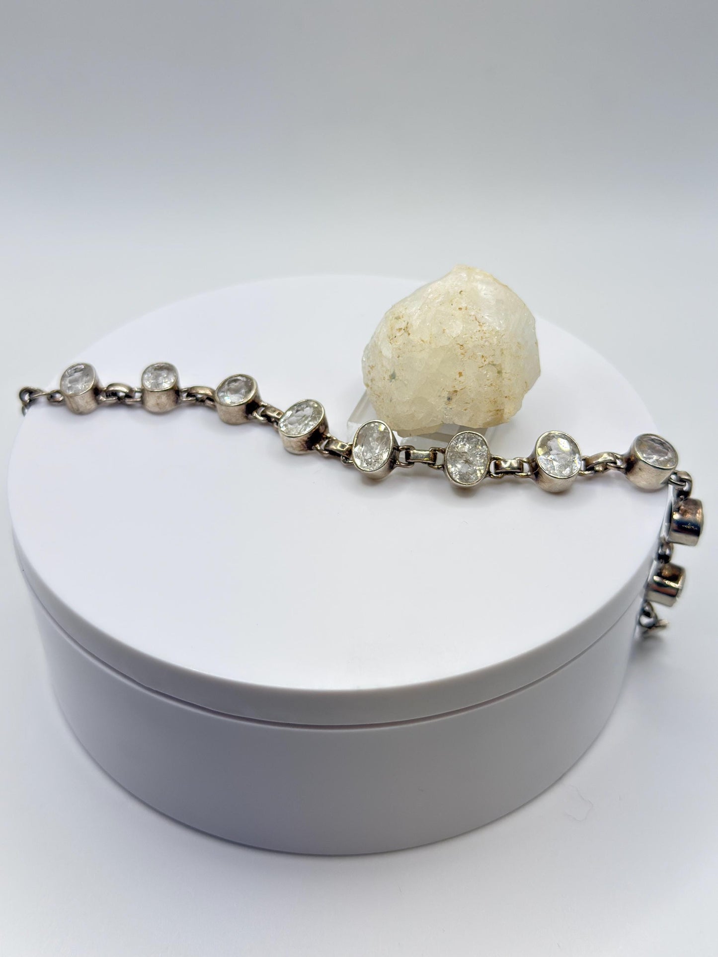 Faceted Phenakite (Phenacite) Crystal Bracelet in Sterling Silver - Weight 17.20