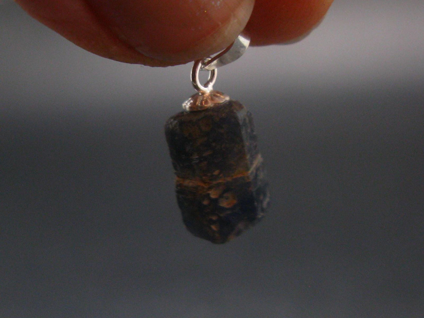 Blue Sapphire Corundum Crystal Silver Pendant From Sri Lanka - 0.7" - 1.7 Grams