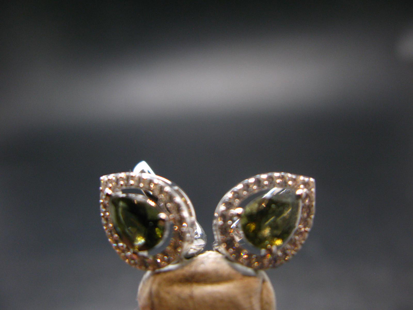 Moldavite Tektite Silver Earrings from Czech Republic - 3.0 Grams