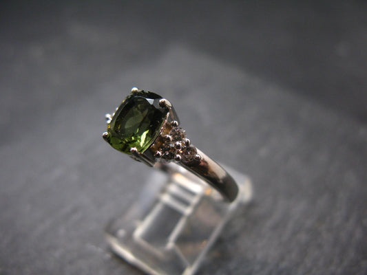 Moldavite Sterling Silver Ring From Czech Republic - Size 7.75 - 2.84 Grams
