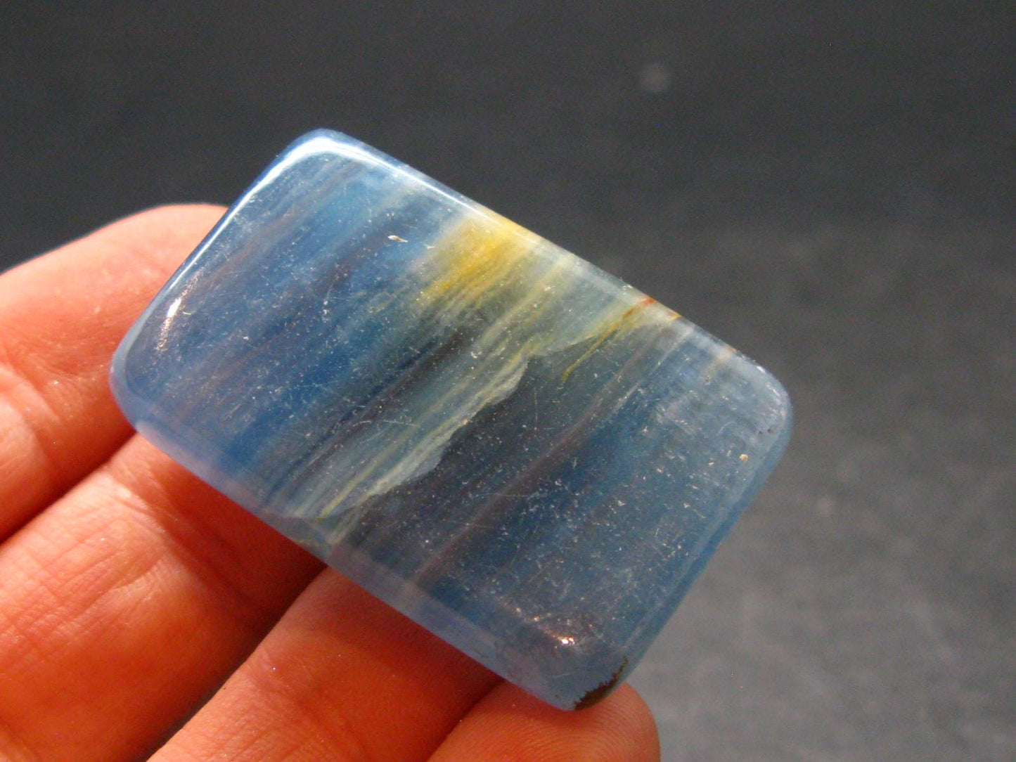 Nice Lemurian Aquatine Blue Calcite Tumbled From Argentina - 1.3" - 11.34 Grams
