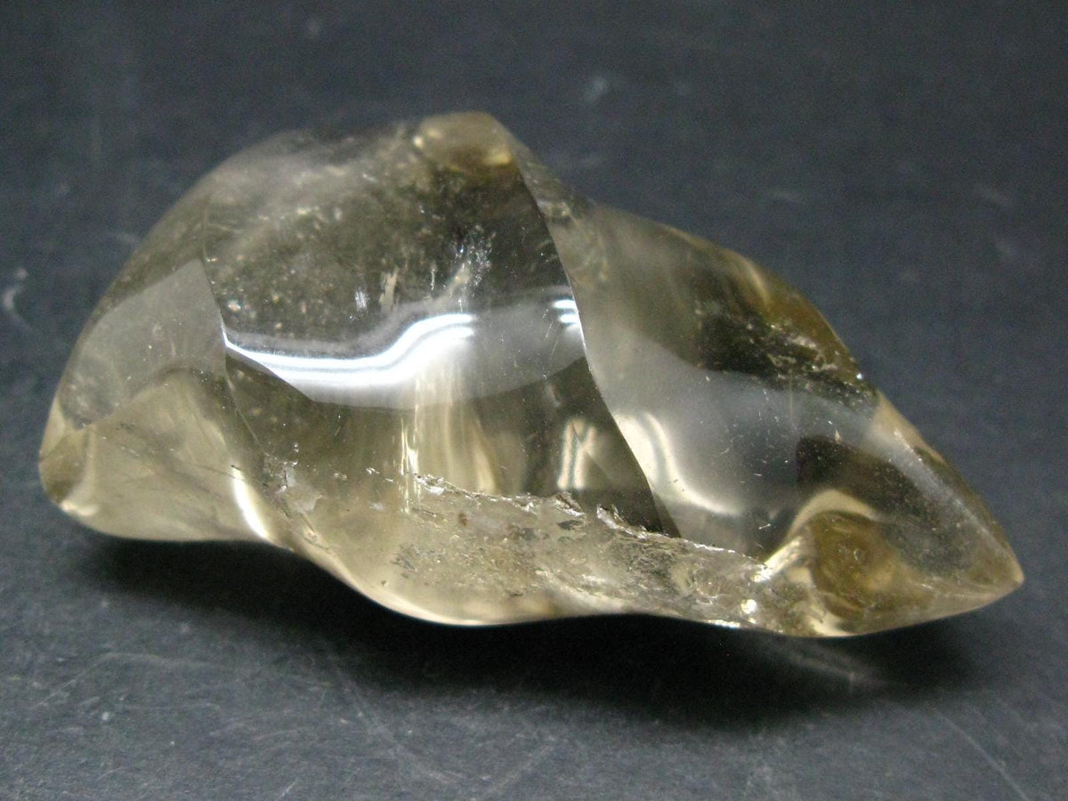 Unheated Citrine Flame Polished Stone From Madagascar - 3.0" - 118.08 Grams