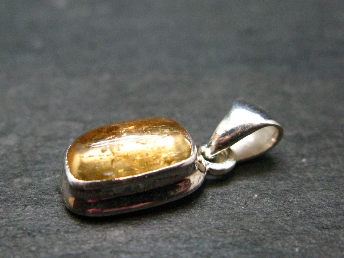 Imperial Topaz Crystal Silver Pendant from Brazil - 0.9" - 2.95 Grams