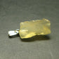 Gem Libyan Desert Glass Tektite Pendant Sterling Silver from Libya - 1.2" - 2.03 Grams