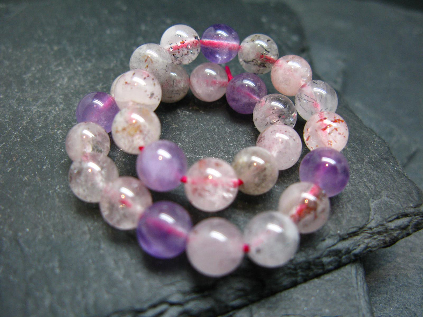 Super 7 Genuine Bracelet ~ 7 Inches ~ 7mm Round Beads