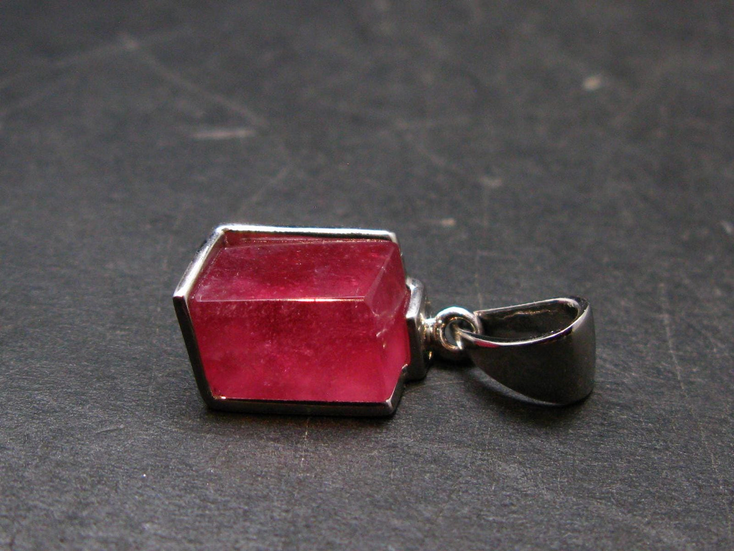 Rhodochrosite Sterling Silver Pendant From Alma Colorado - 0.9" - 3.12 Grams
