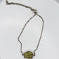 Raw Chrysoberyl Adjustable Bracelet Yellow Green Gemstone Silver Crystal Bracelet