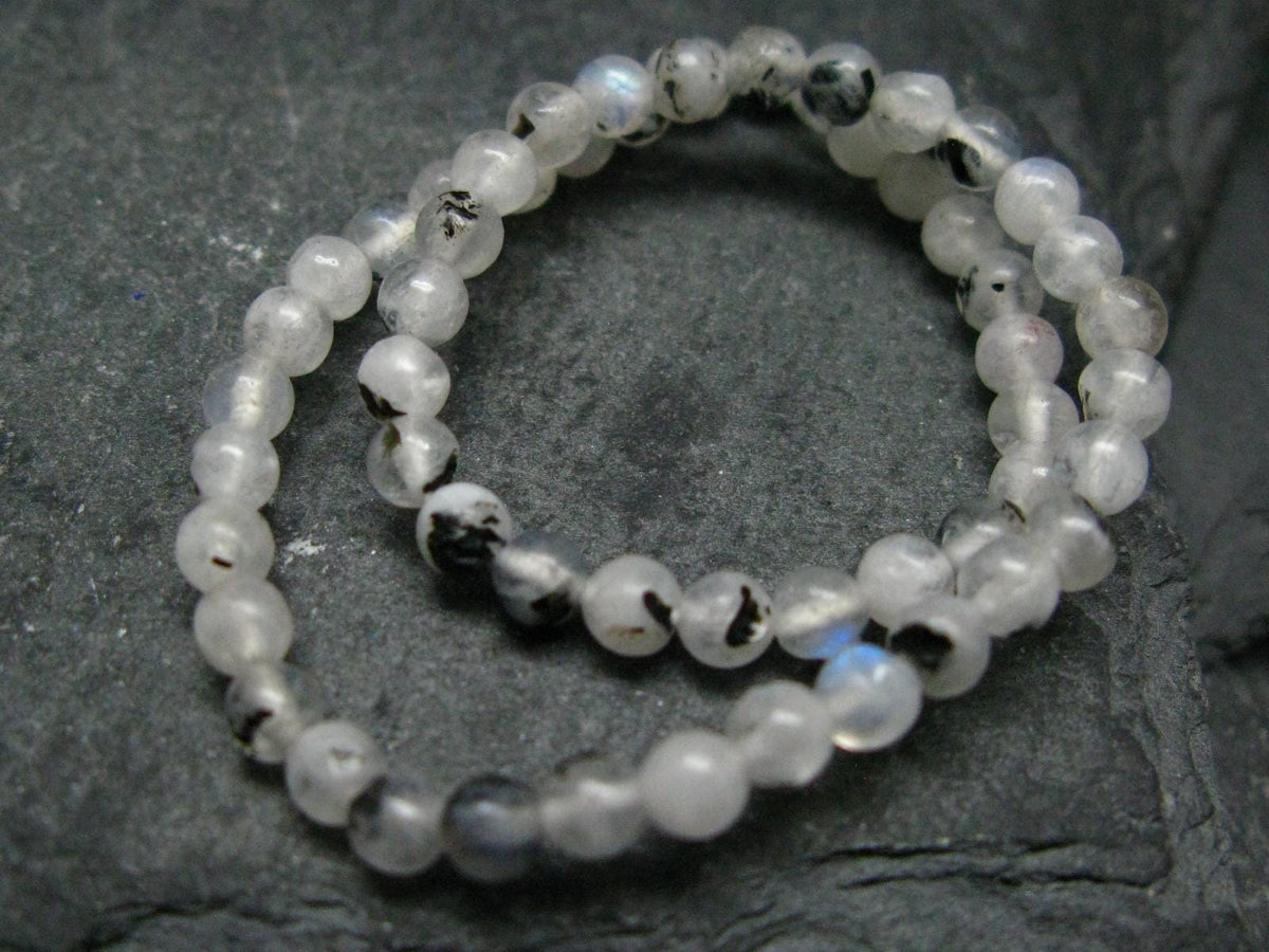 Moonstone Genuine Bracelet ~ 7 Inches ~ 4mm Round Beads