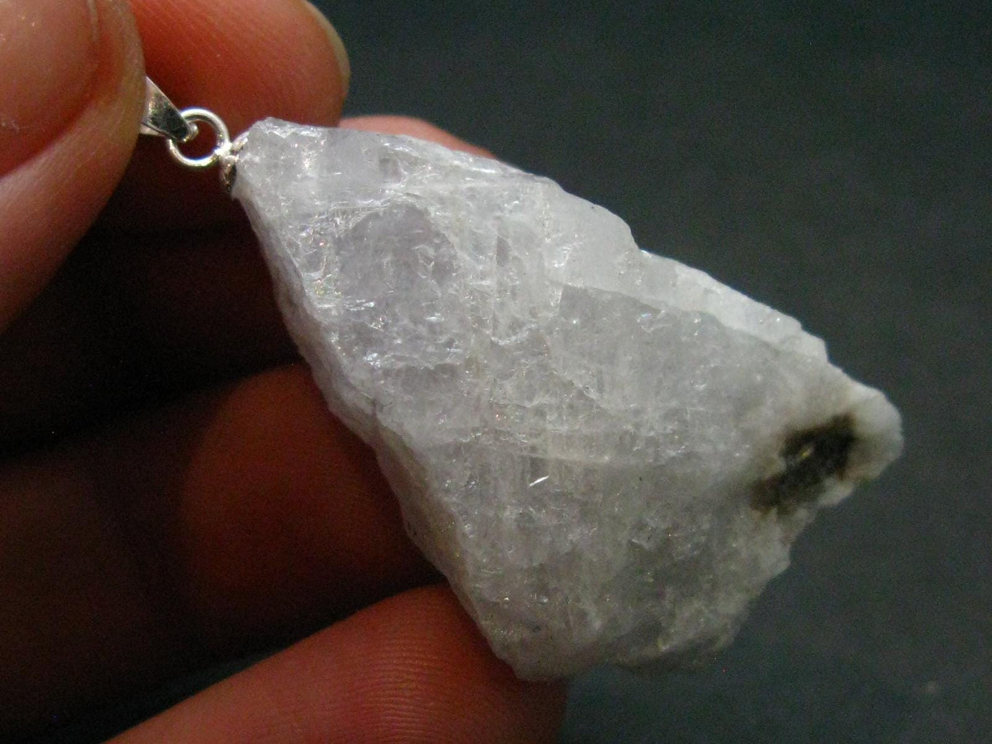 Lilac Lepidolite Mica Crystal Pendant From Brazil - 1.6"