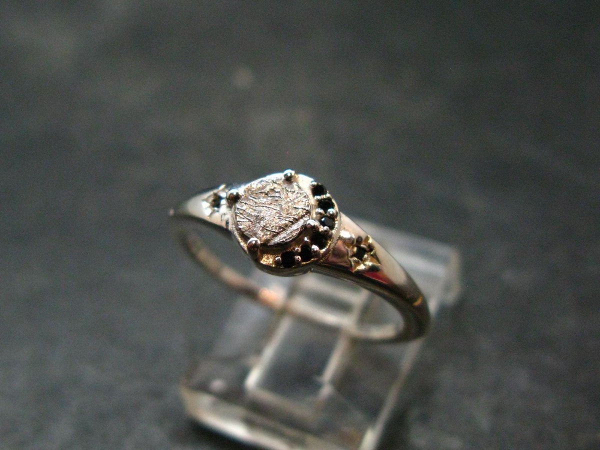 Muonionalusta Meteorite Sterling Silver Ring from Sweden - 2.07 Grams - Size 7