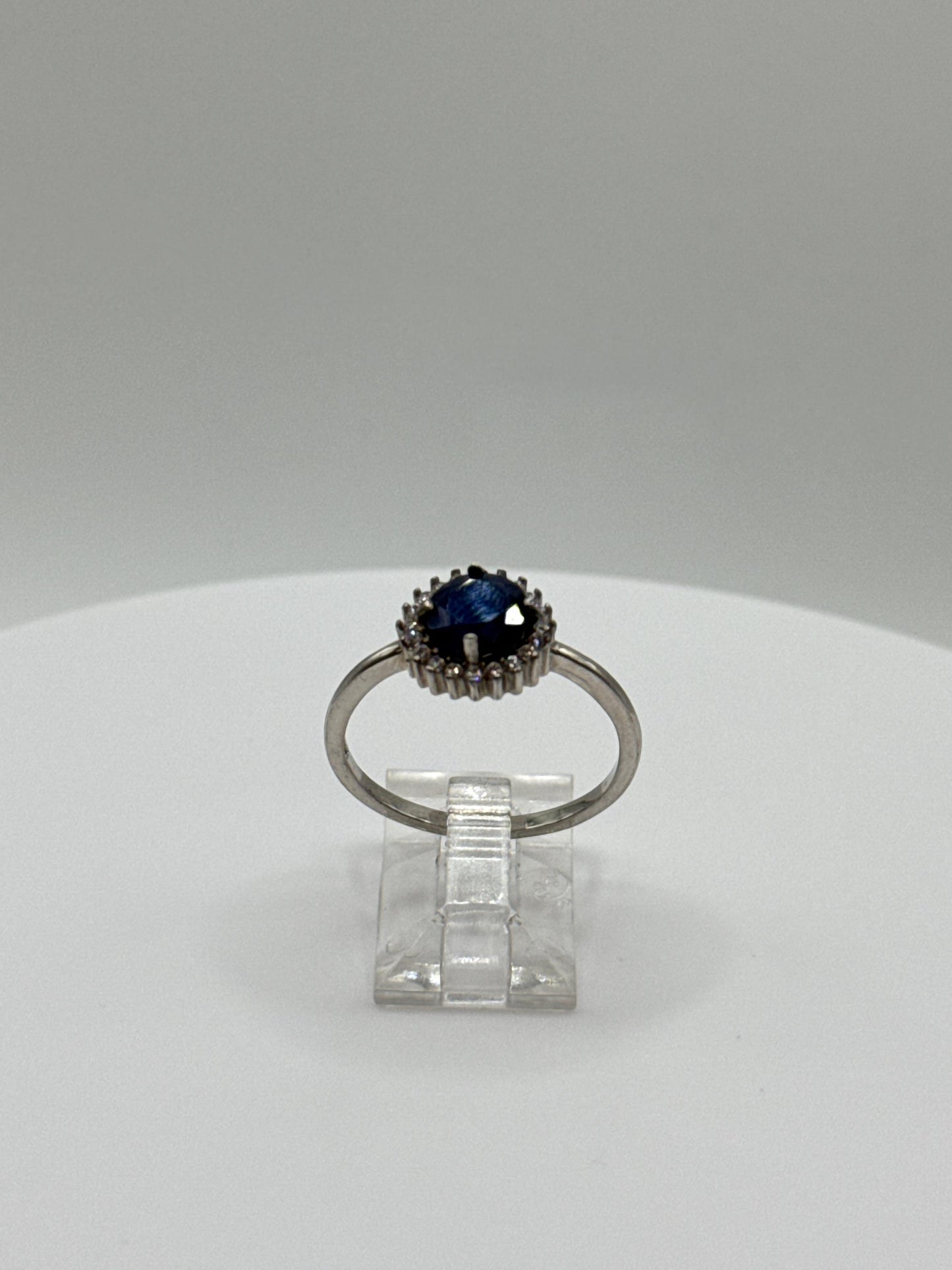 Blue Sapphire Ring | Genuine Sapphire Solitaire | Sterling Silver Gemstone Jewelry | September Birthstone - Size 8.5