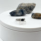 Black Sapphire Cabochon Ring | Sterling Silver Accent Stone Band, Size 6