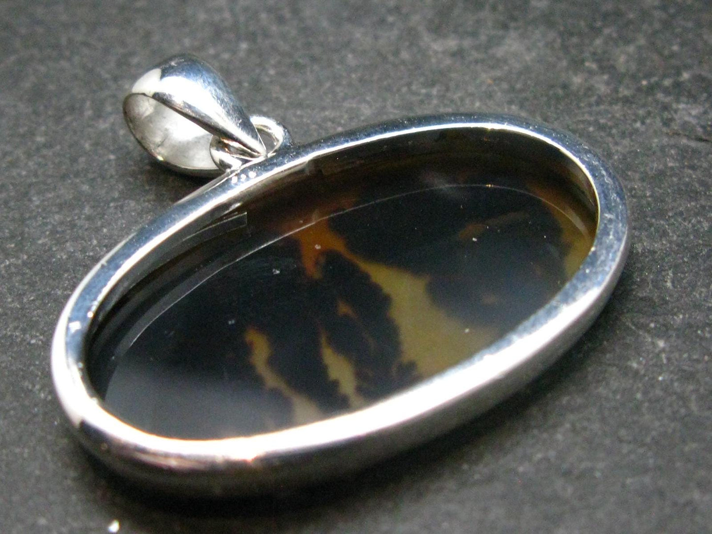 Moss Agate Silver Pendant From Russia - 6.85 Grams - 1.3"