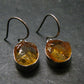 Stone of Success!! Natural Golden Yellow Citrine 925 Sterling Silver Drop Earrings - 5.61 Grams