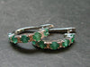 Gem Emerald Faceted Silver Earrings From Colombia - 5.95 Grams Total