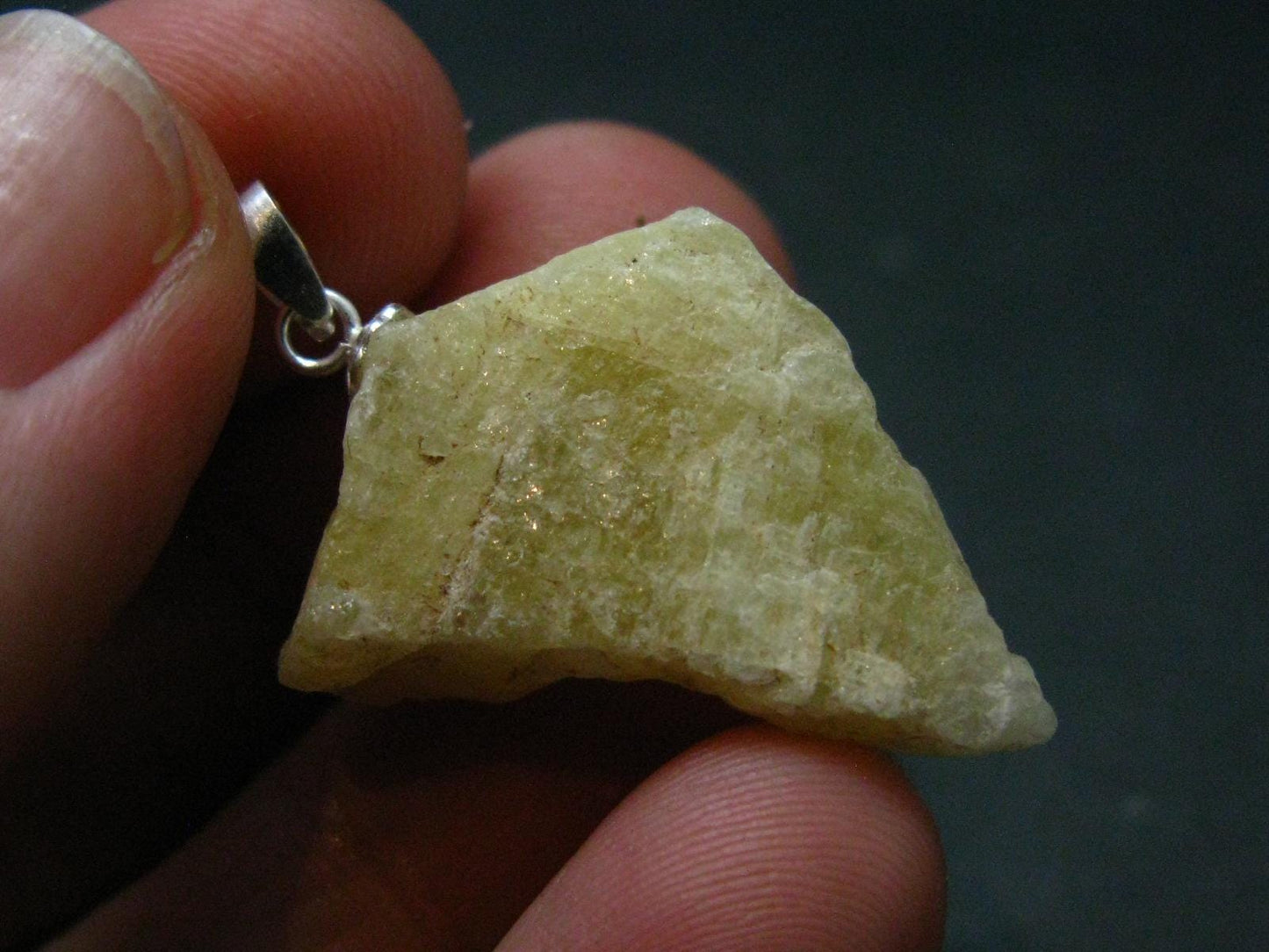 Large Natural Agni Gold Danburite Sterling Silver Pendant from Tanzania - 1.3" - 3.85 Grams