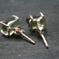 Natural Moldavite Tektite Raw Stud Earrings In Sterling Silver From Czech Republic - 1.56 Grams
