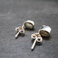 Very Rare White Cryolite 925 Silver Stud Earrings from Greenland - 0.6" - 1.18 Grams