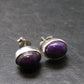 Sugilite Silver Stud Earrings From South Africa - 0.3" - 2.29 Grams