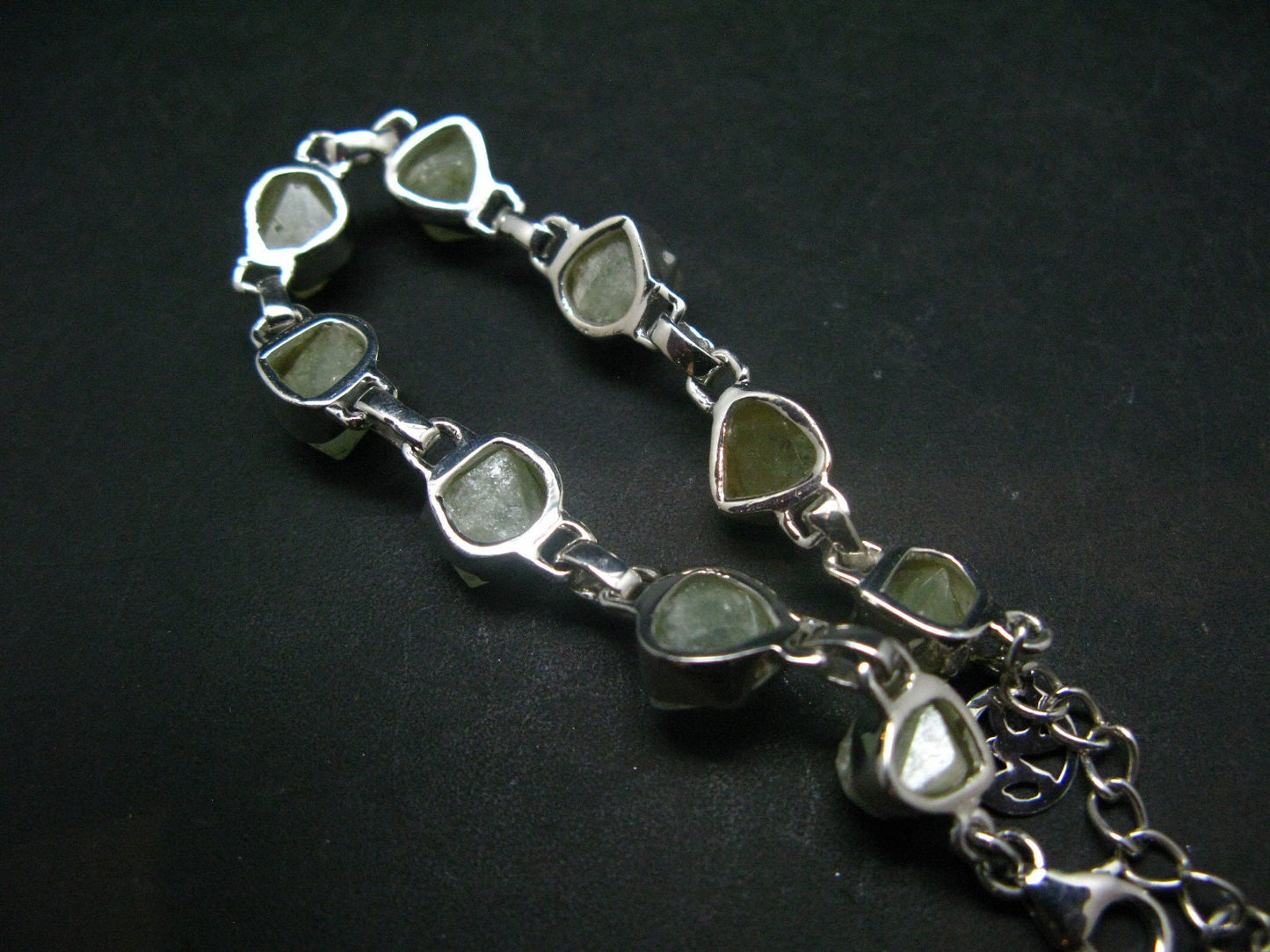 Rhodizite Rhodozite Silver Bracelet From Madagascar- 7" - 13.6 Grams