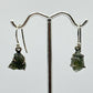 Raw Moldavite Sterling Silver Drop Earrings - Weight 2.37 Grams