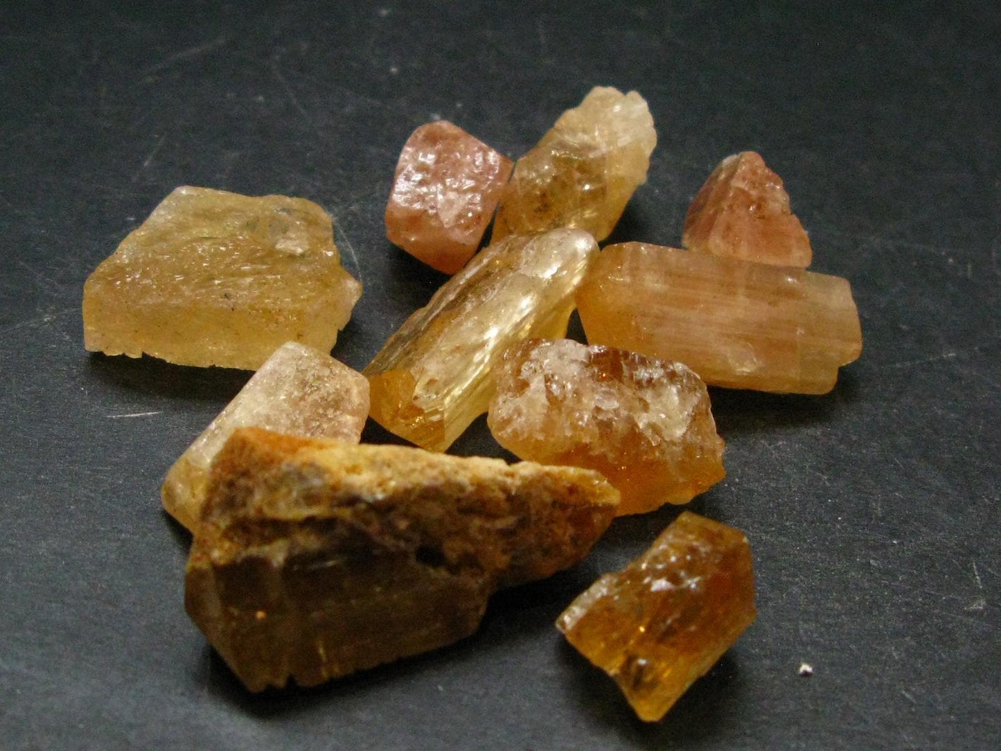 Lot of 10 Imperial Topaz Crystals From Brazil - 219.0 Carats