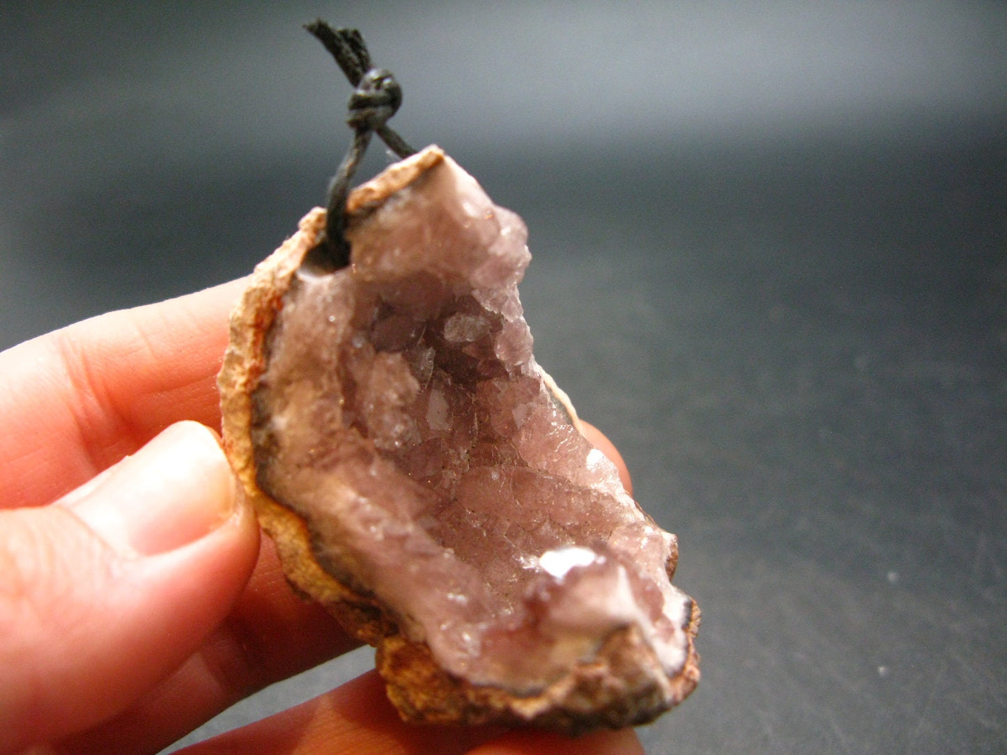 Large Pink Amethyst Pendant From Mexico - 1.7"