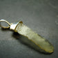 Gem Libyan Desert Glass Tektite Free Form Pendant Sterling Silver from Libya - 1.6" - 2.29 Grams