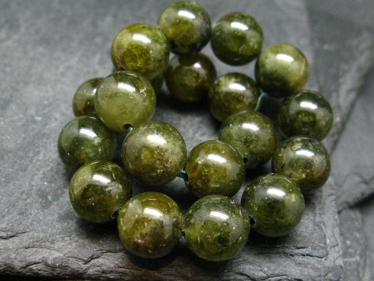 Vesuvianite Idocrase Genuine Bracelet ~ 7 Inches ~ 10mm Round Beads
