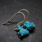 Nice Raw Natural Turquoise Sterling Silver Earrings from Mexico - 1.7 Grams
