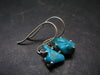 Nice Raw Natural Turquoise Sterling Silver Earrings from Mexico - 1.7 Grams